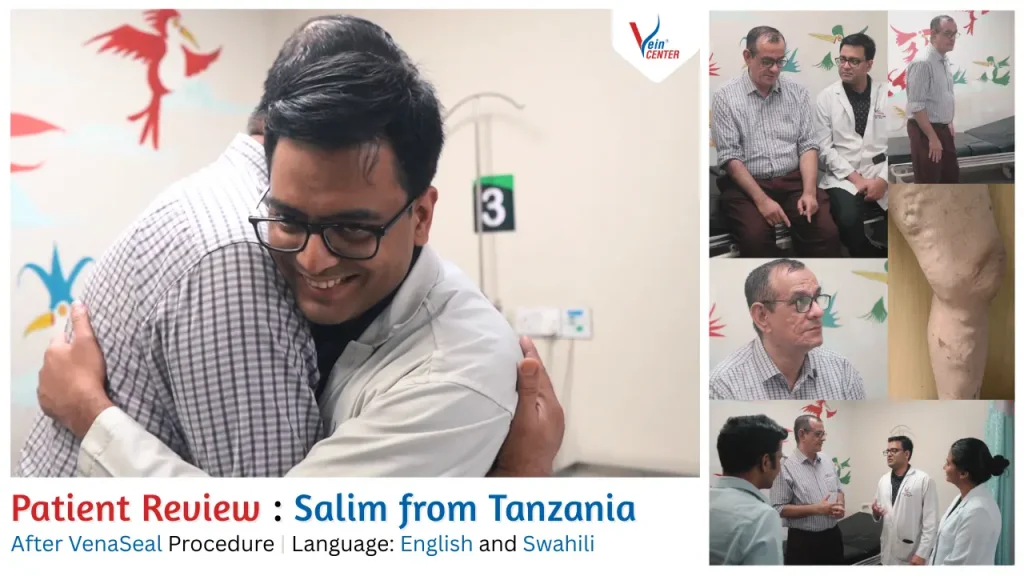 Salim Fidahussein's VenaSeal Journey in Tanzania tanzanian patient walks pain free 2 hours after venaseal varicose vein treatment in dar es salaam video
